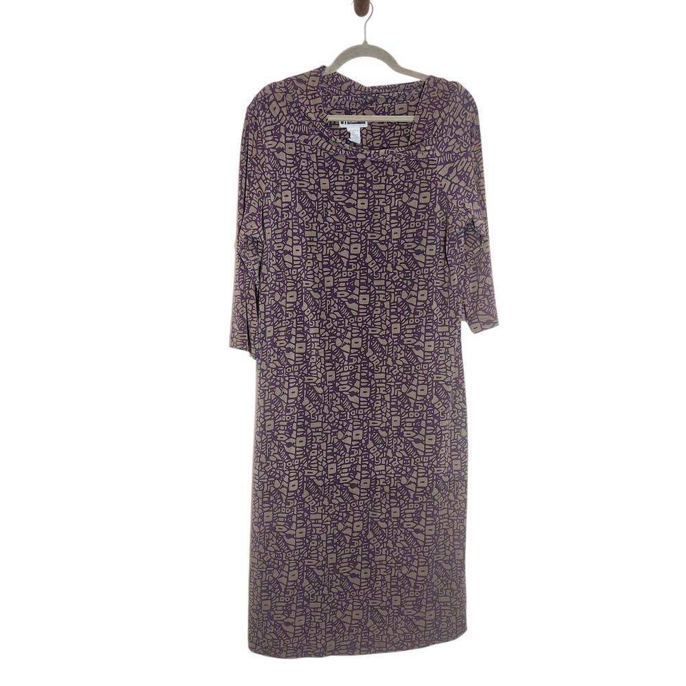 Jessica London JL Studio Purple Print Dress Sz 1X Plus Size Wedding Guest Dress